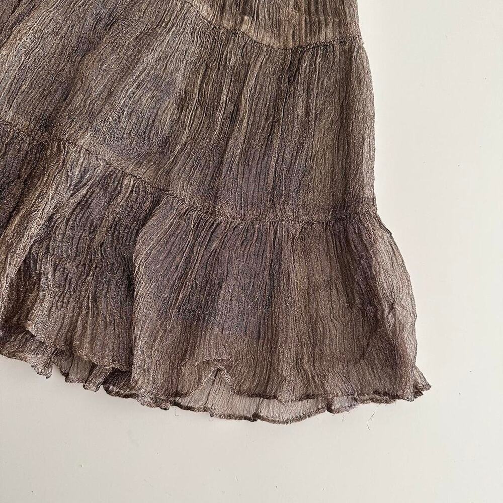 handmade gold shimmer circle ruffled mini skirt - Picture 8 of 11